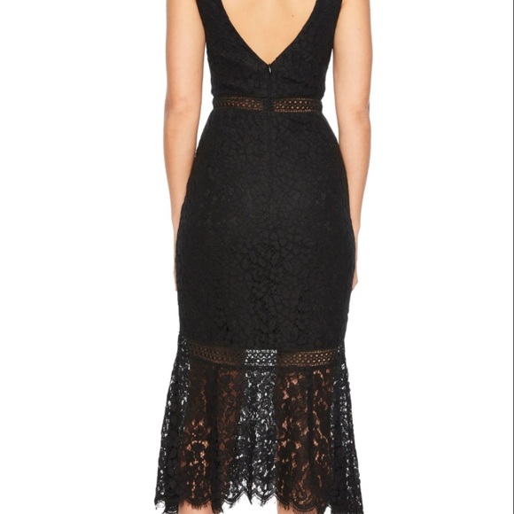 Bardot Dress Womens 4/XS Navy Fiona Face Trumpet Feminine Party Event Midi - Picture 12 of 12